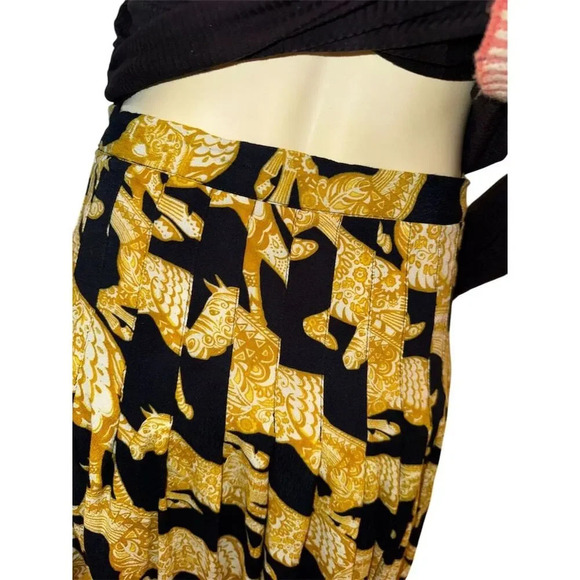 Anthropologie Maeve Women's M A-Line Midi Skirt Multicolor Animal Print size 4 - Picture 7 of 13